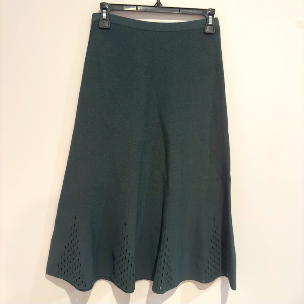 Sandro knit skirt‎ green knee length A-line size 3